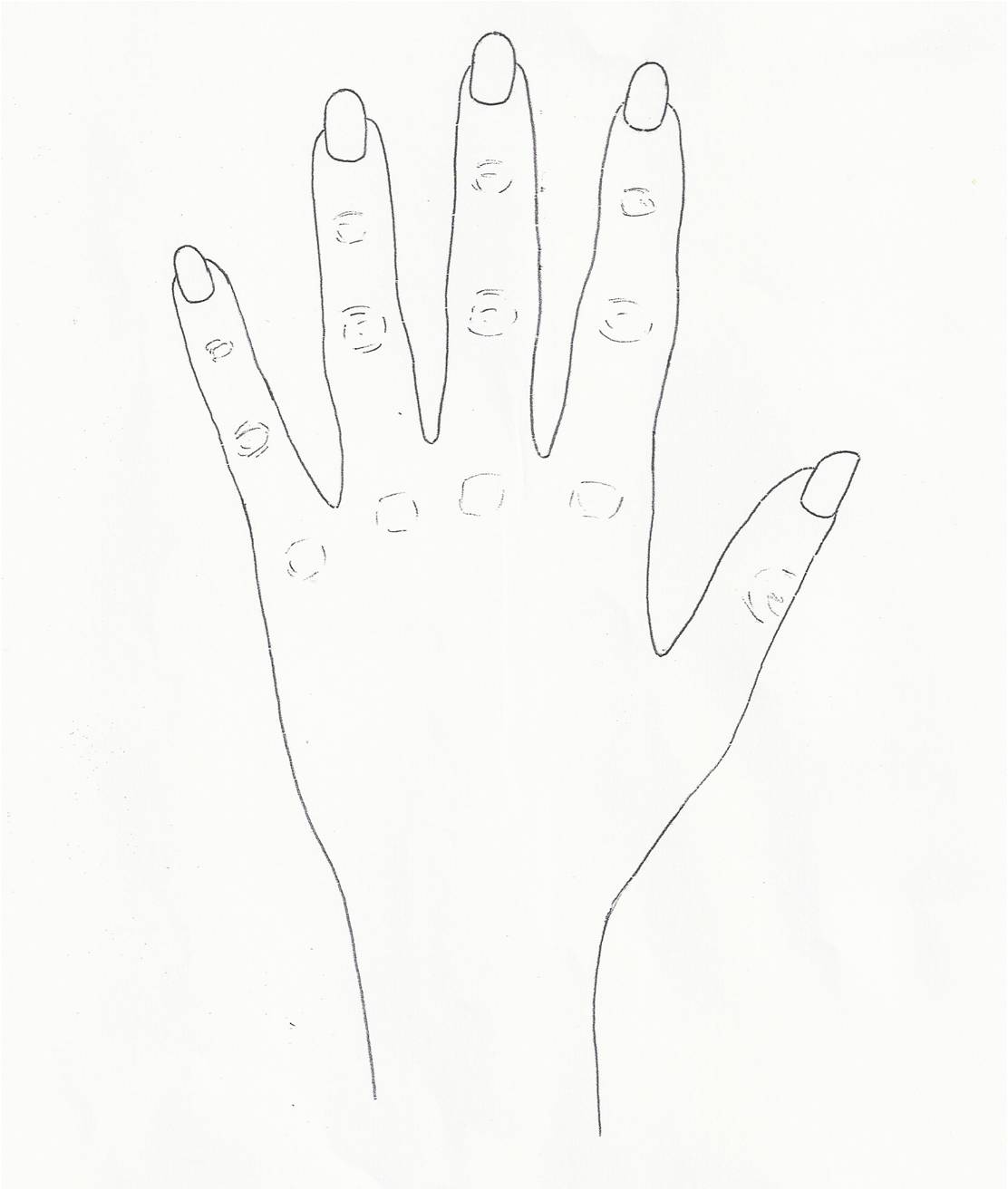 Hand Template With Nails